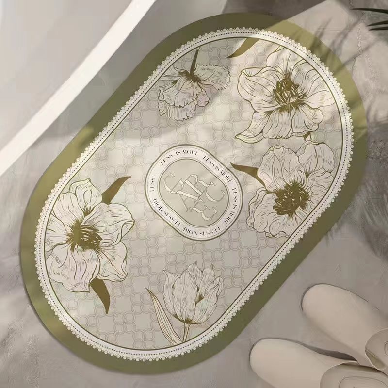 Elegant Floral Design Bath Mat Stornfield