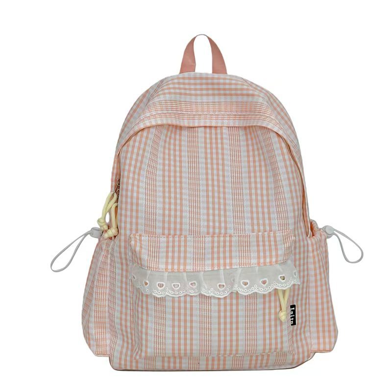 Gingham Patterned Stylish Backpack Stornfield