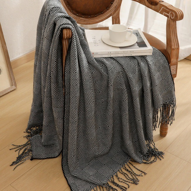 Geometric Textured Throw Blanket
