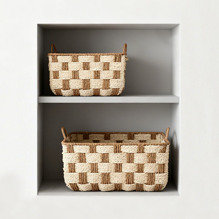 Basket with decorative honeycomb design Stornfield