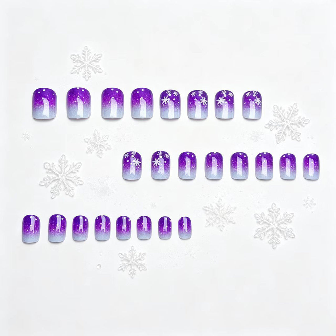 Glittering artificial nails with snowflake design Stornfield