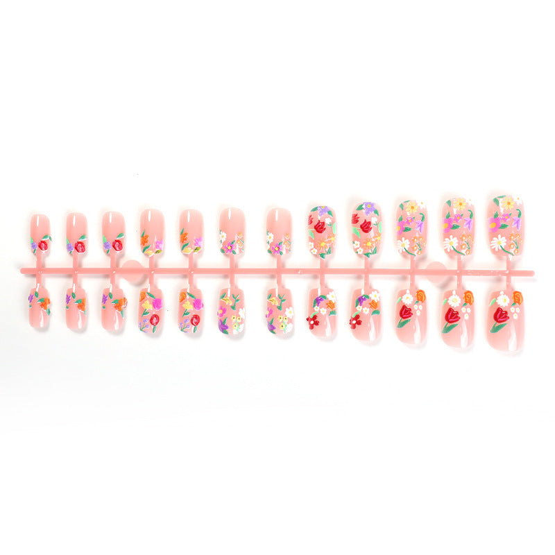 Creative nail set with floral designs Stornfield