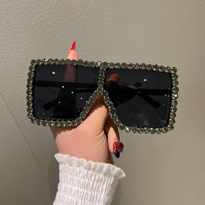 Women's Oversized Sunglasses with Sparkling Rhinestone Frame Stornfield