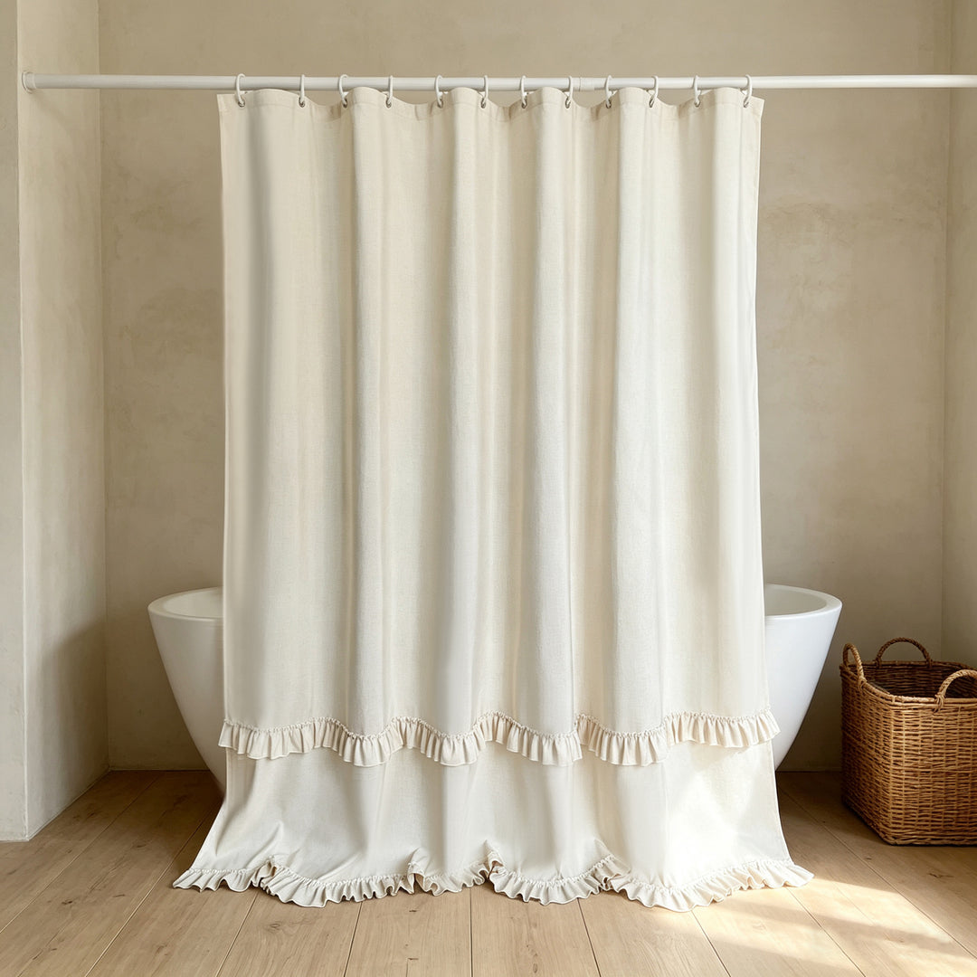 Elegant Ruffled Shower Curtain Stornfield