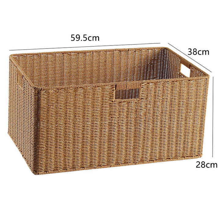 Handcrafted Rectangular Wicker Storage Bin Stornfield