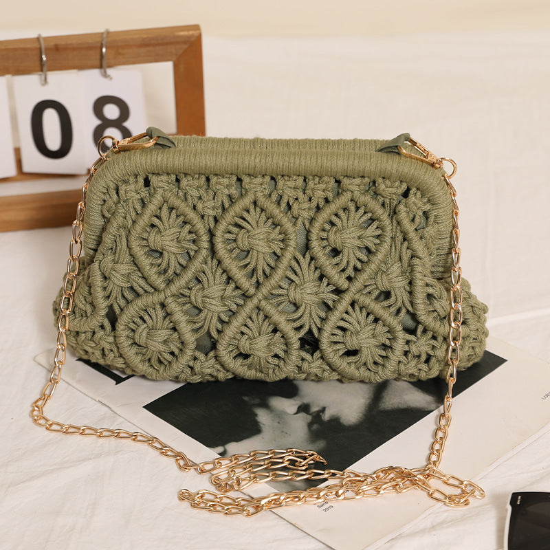Hand-knotted shoulder bag in Boho style Stornfield