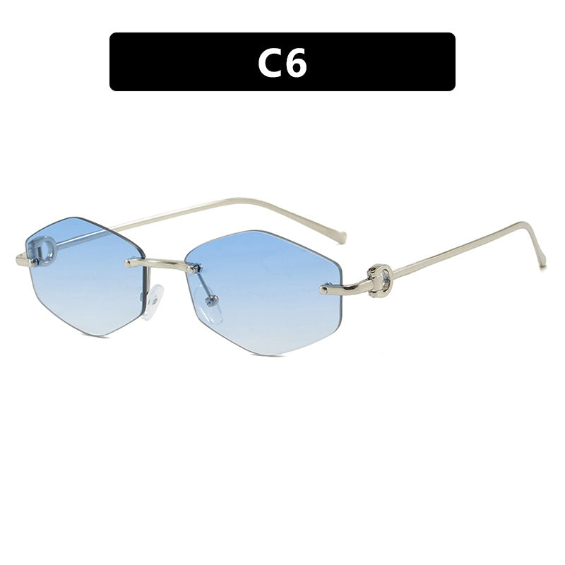 Women's fashionable sunglasses with hexagonal frame and luxurious accents Stornfield