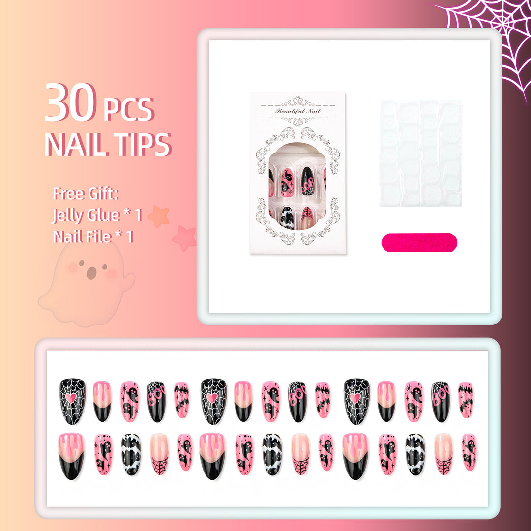 Artistic Halloween-Themed Press-On Nail Art Kit