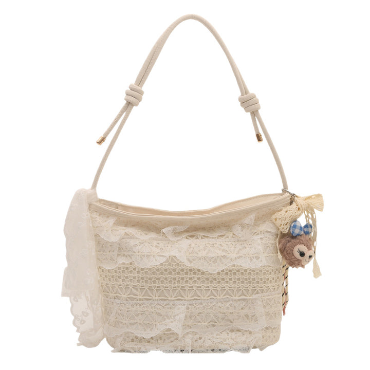 Elegant Lace-Embellished Handbag