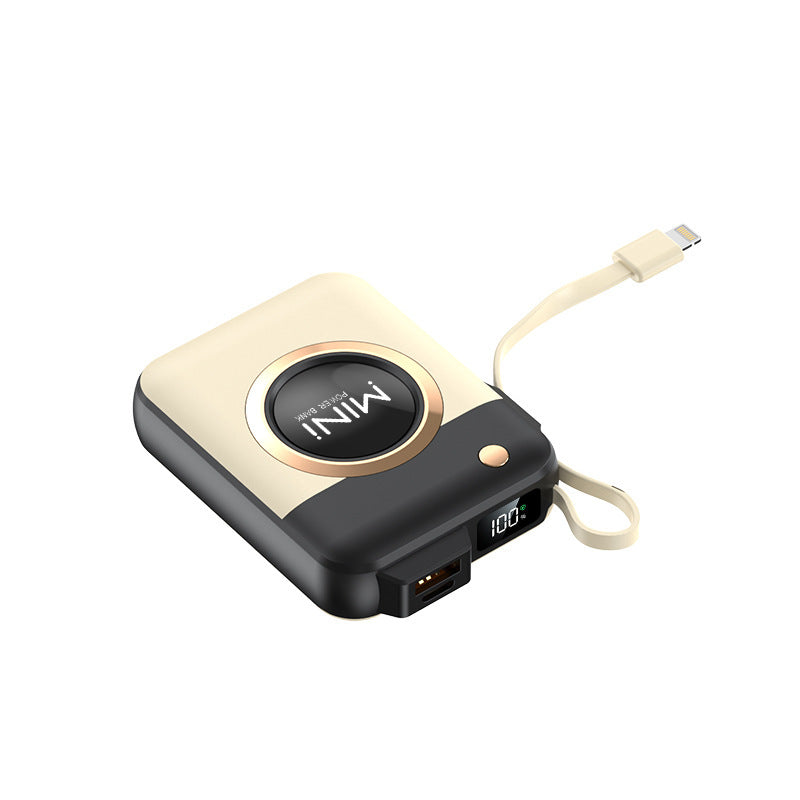 Portable Mini Power Bank with Integrated Charging Cable and Innovative Design Stornfield