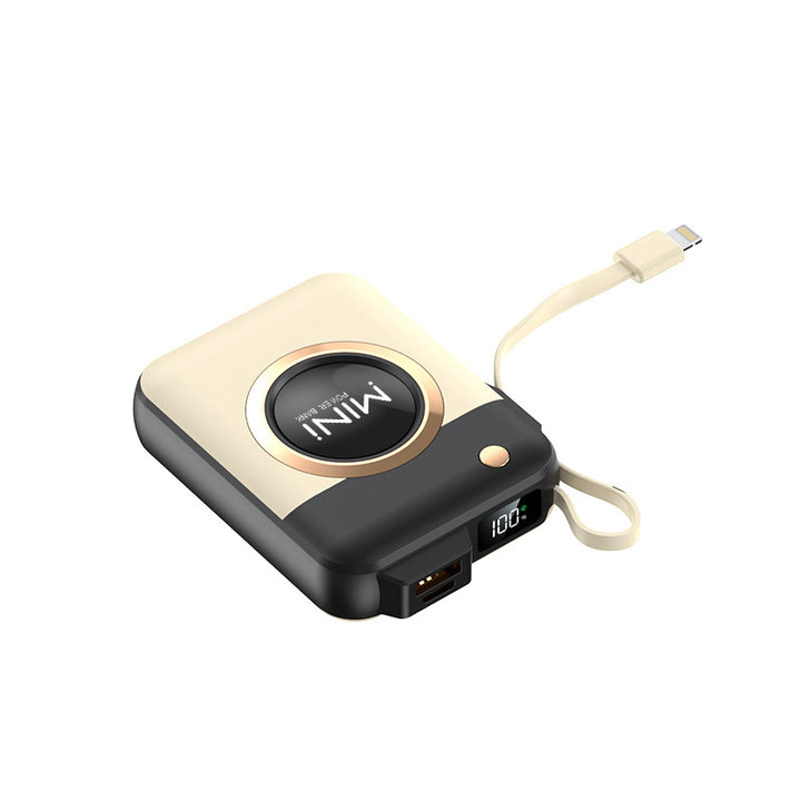 Portable Mini Power Bank with Integrated Charging Cable and Innovative Design Stornfield
