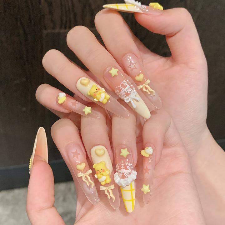 Whimsical 3D Nail Art Press-On Set Stornfield