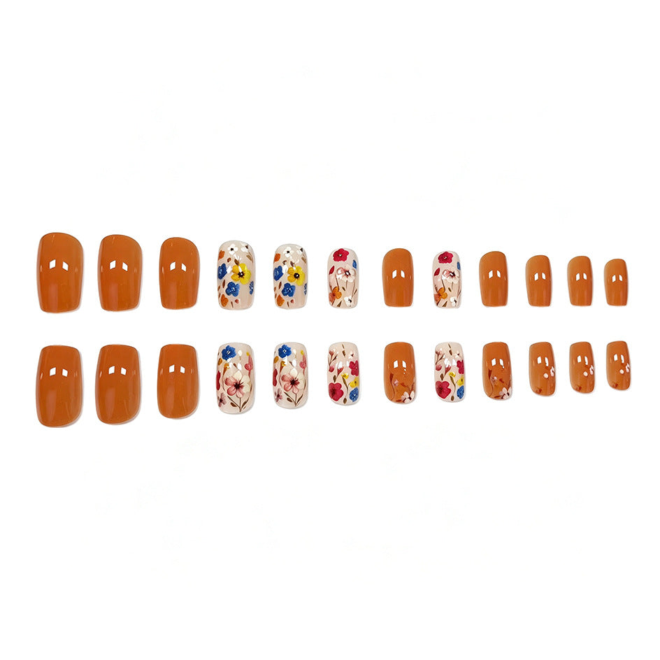 Floral Patterned Press-On Nail Enhancements Stornfield