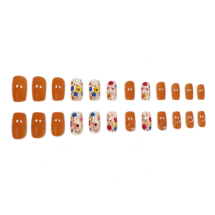 Floral Patterned Press-On Nail Enhancements Stornfield