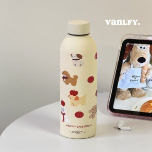 Ladies Insulated Bottle with Playful Dog Motif Stornfield