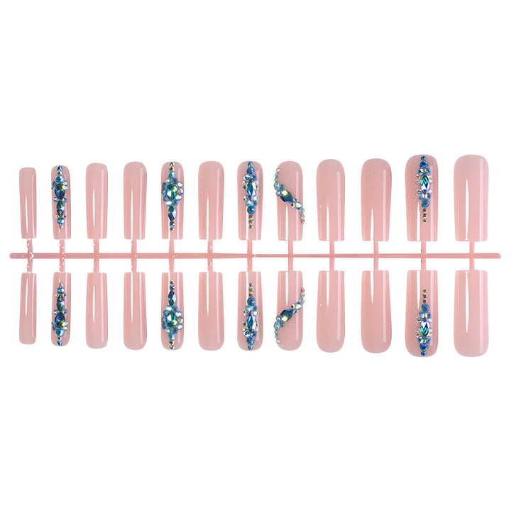 Decorative Press-On Nail Art Set with Gemstone Accents Stornfield