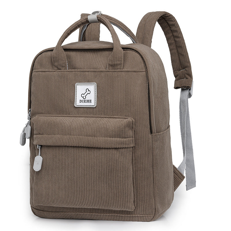 Corduroy Textured Laptop School Backpack Stornfield