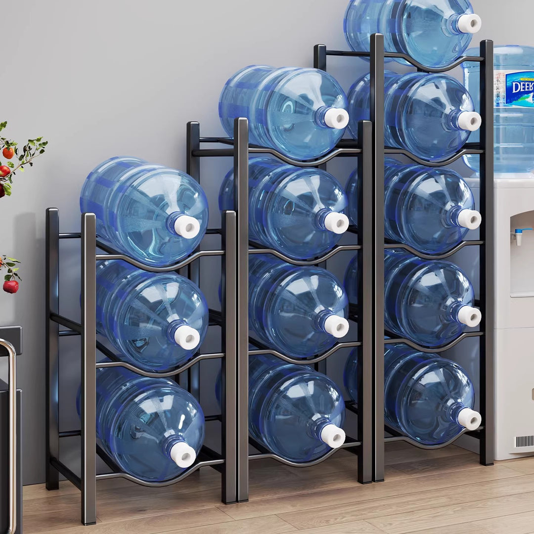 Heavy-Duty Triple-Tier Water Jug Rack for Large Bottles