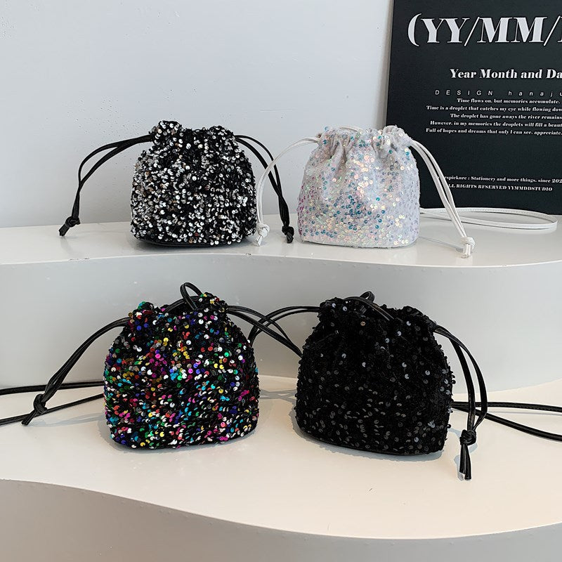 Glittery Sequin Drawstring Mini Bag Stornfield
