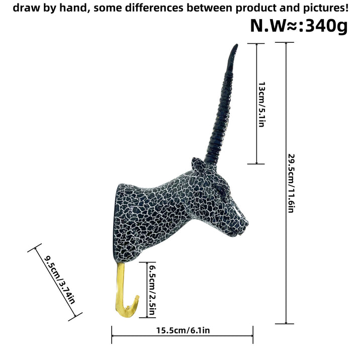 Wall hooks in the shape of a stylized unicorn Stornfield
