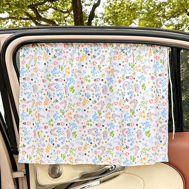 Unisex nan sun protection car curtain with elastic fastening strap and opaque cotton blend Stornfield