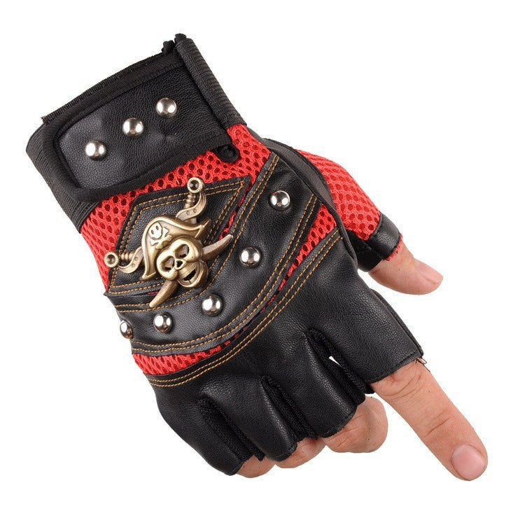 Men's biker gloves with breathable mesh material and robust design Stornfield