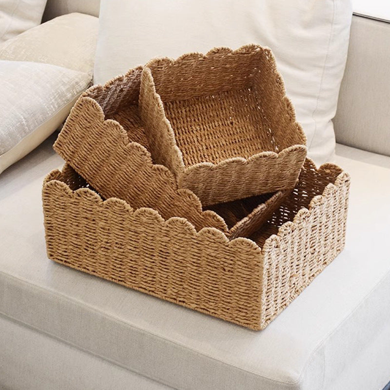 Handwoven storage basket with playful design Stornfield