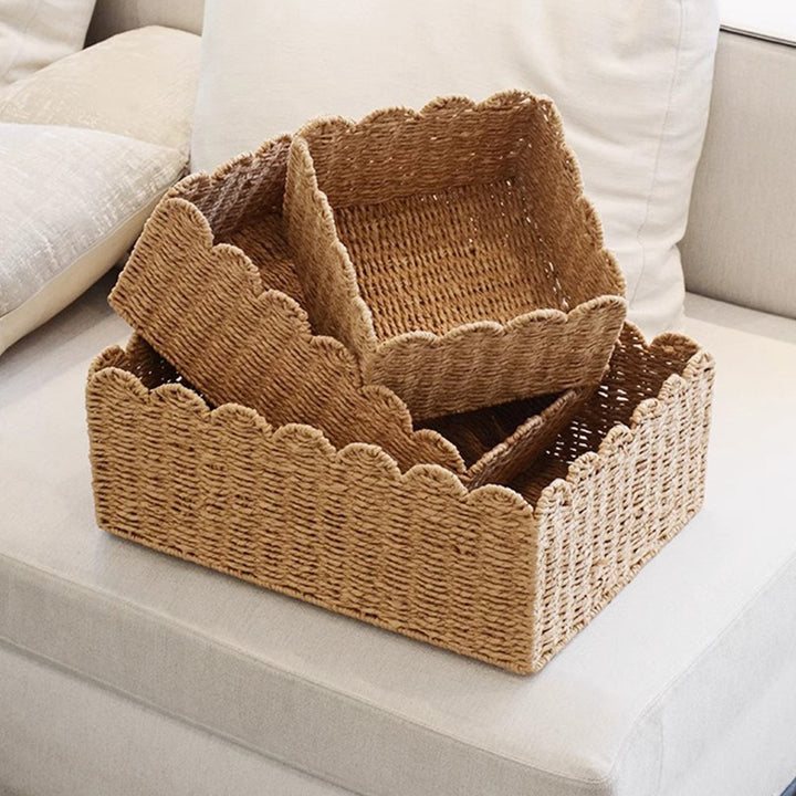 Handwoven storage basket with playful design Stornfield