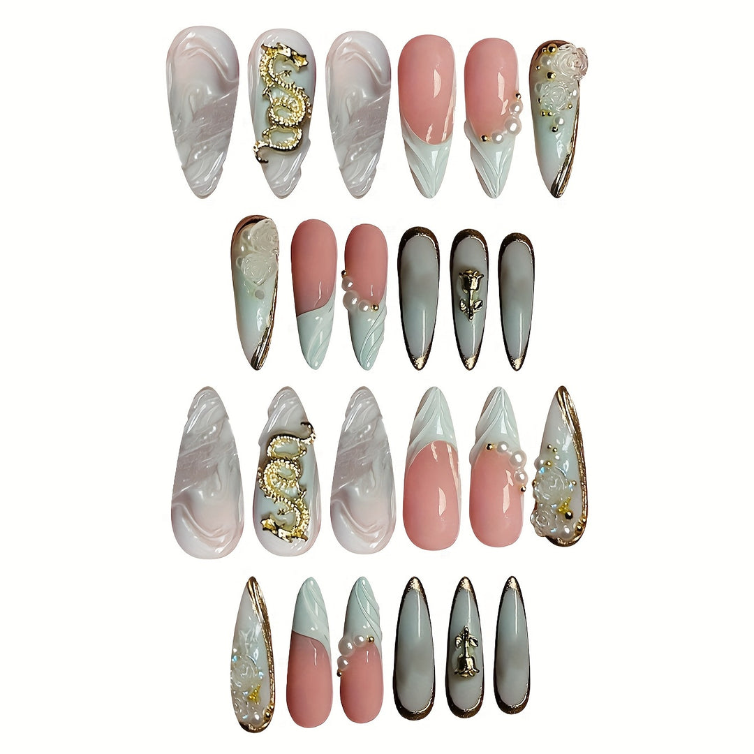 Creative Artistic Press-On Nail Design Stornfield