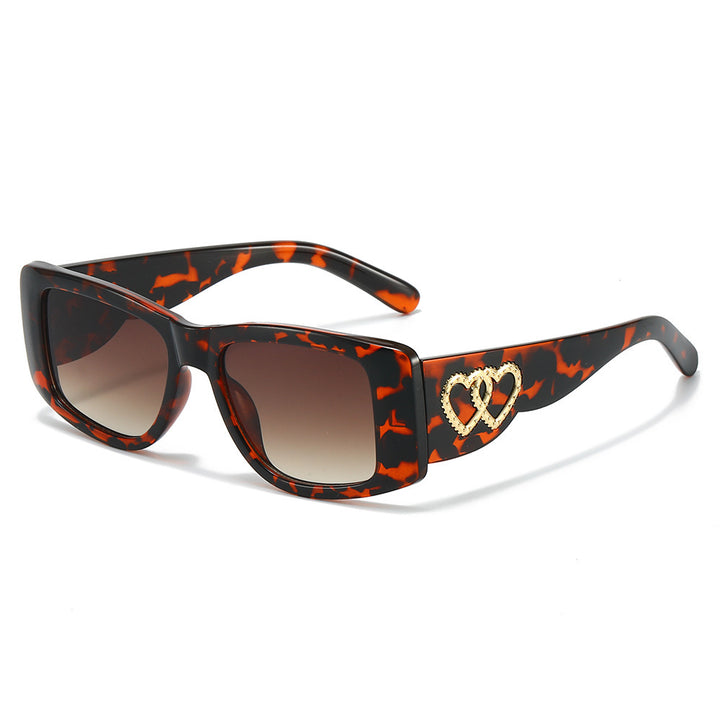 Heart-Embellished Square Frame Sunglasses Stornfield