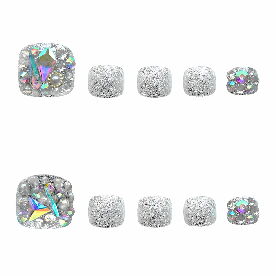 Sparkling Rhinestone Press-On Toenails Stornfield