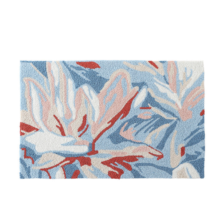 Floral bath mat made of absorbent cotton loop structure with non-slip underside Stornfield
