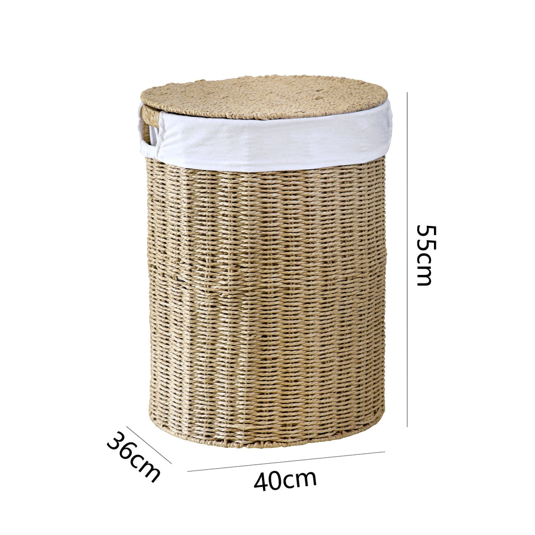 Rustic laundry basket made of woven material Stornfield