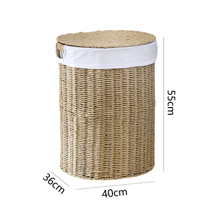 Rustic laundry basket made of woven material Stornfield