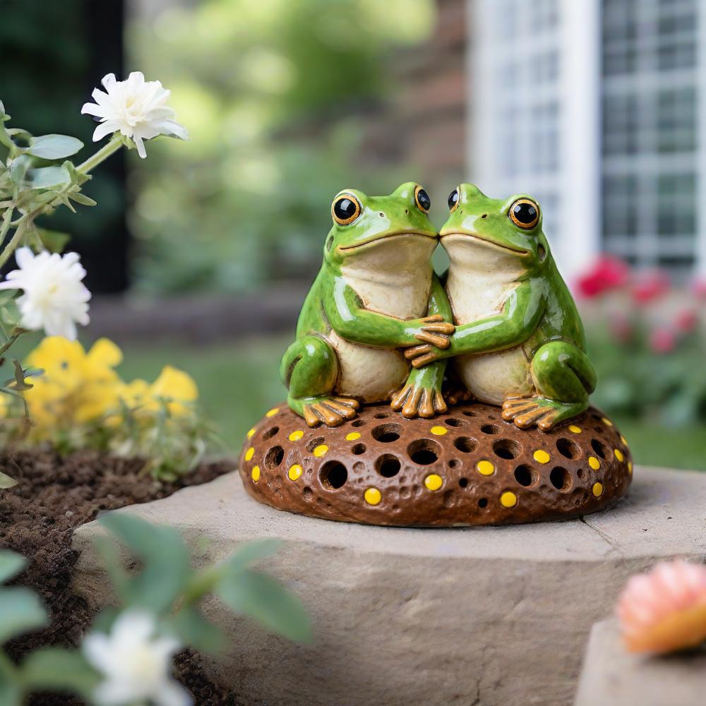 Romantic Pair of Frog Figurine