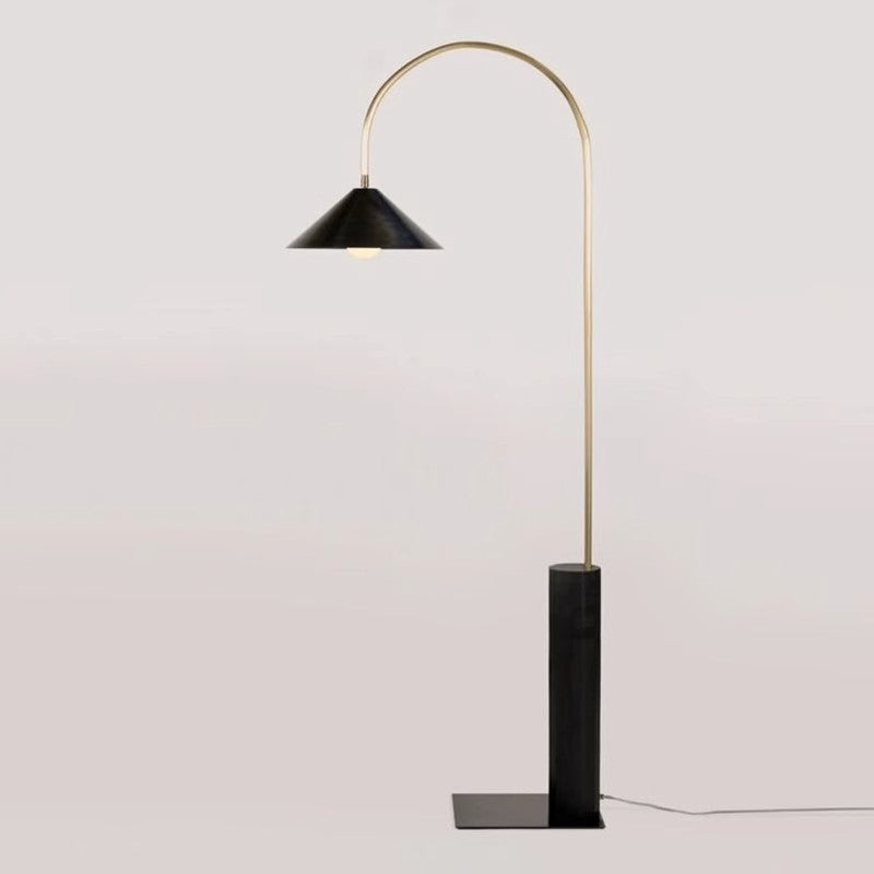 Modern Arching Floor Lamp with Unique Shade Design