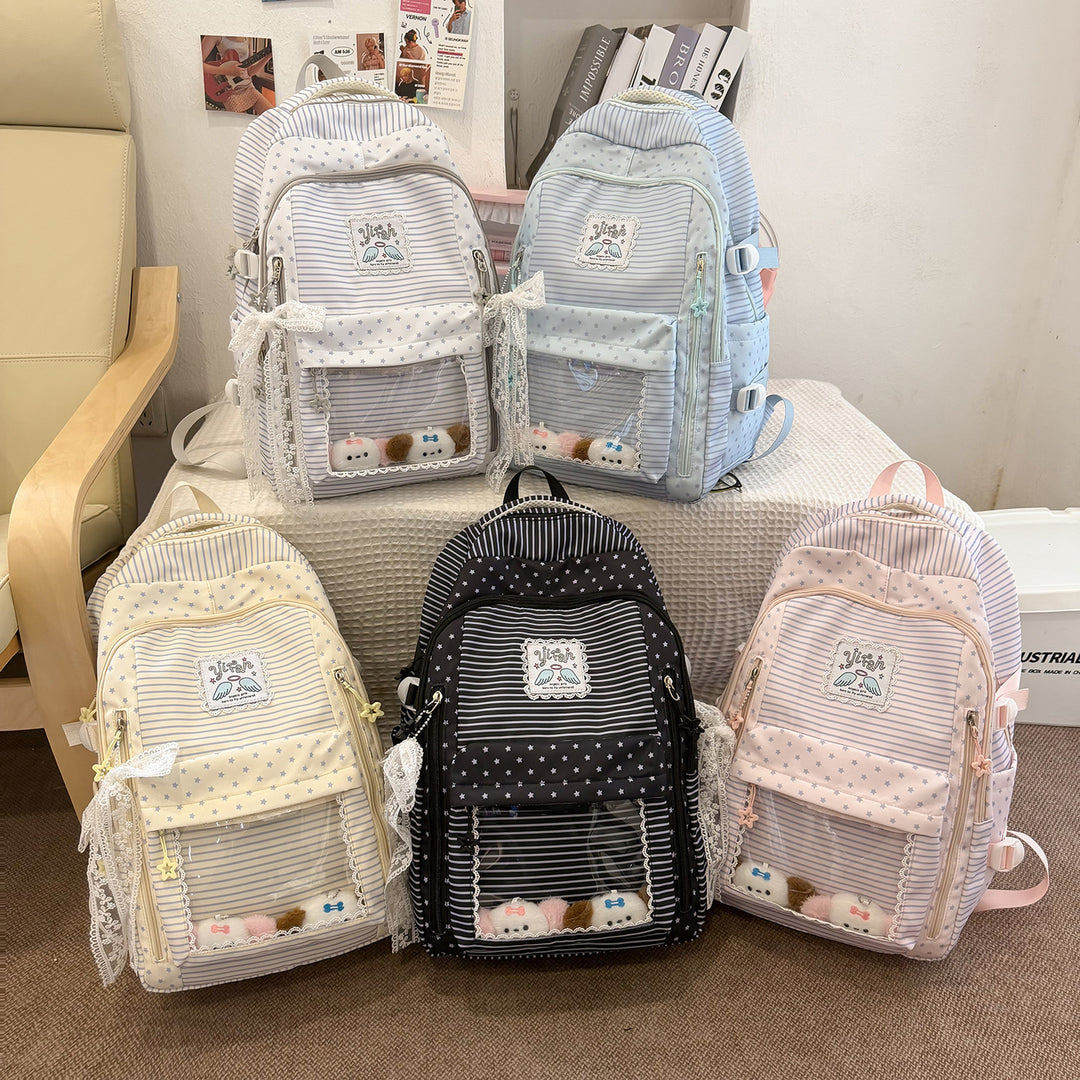 Trendy Striped School Backpack Stornfield
