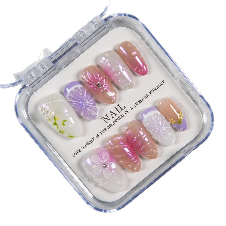 Floral Art Press-On Nail Set