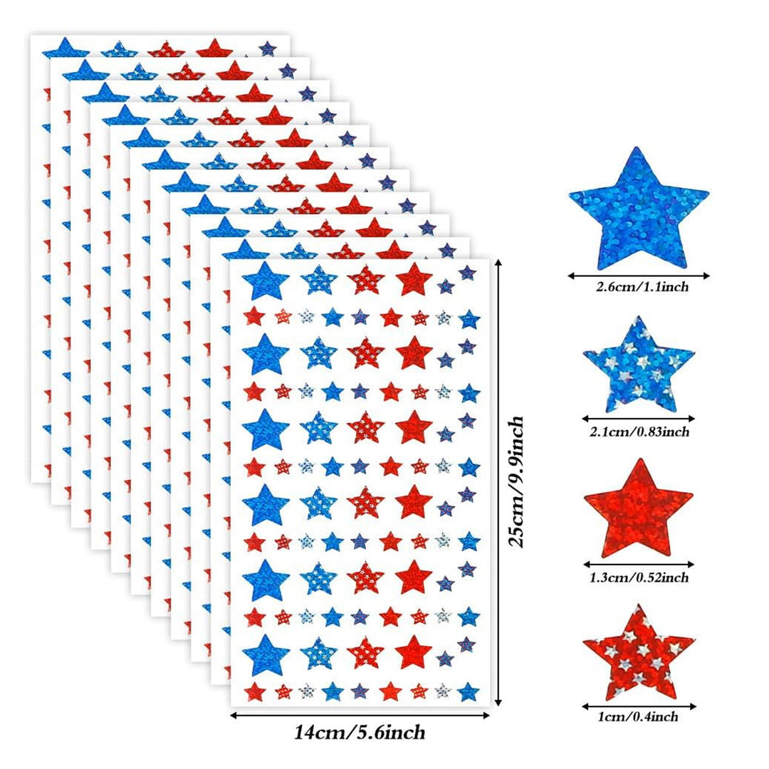 Decorative Sparkling Star Sticker Sheets Stornfield