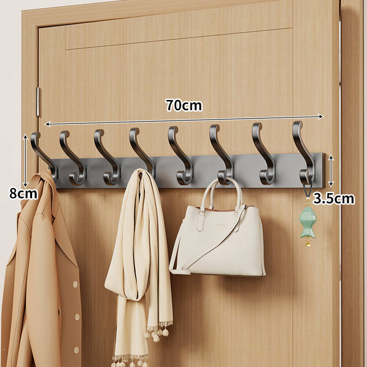 Over-Door Curved Hook Rack for Coats Bags and Scarves
