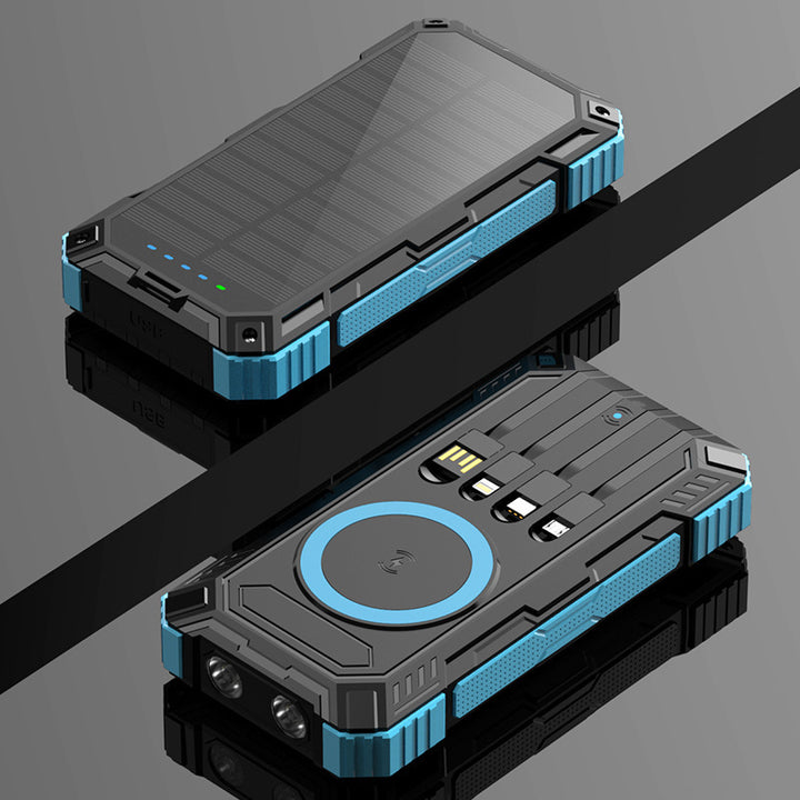Robust Solar Power Bank with Wireless Charging Function and Safety Light Stornfield