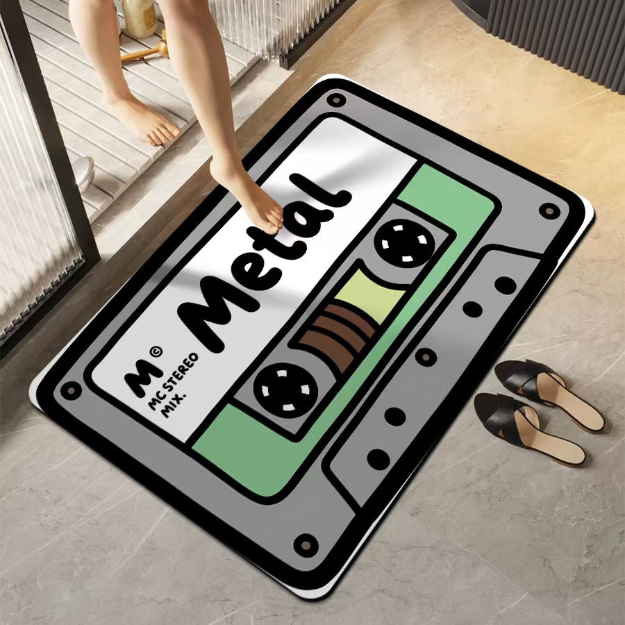 Retro Music-Themed Bath Mat