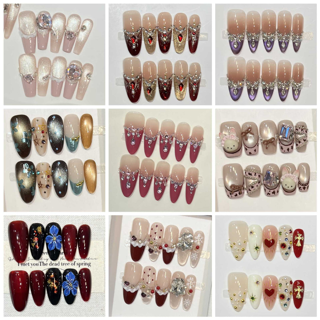 Glamorous Starry Press-On Nail Art