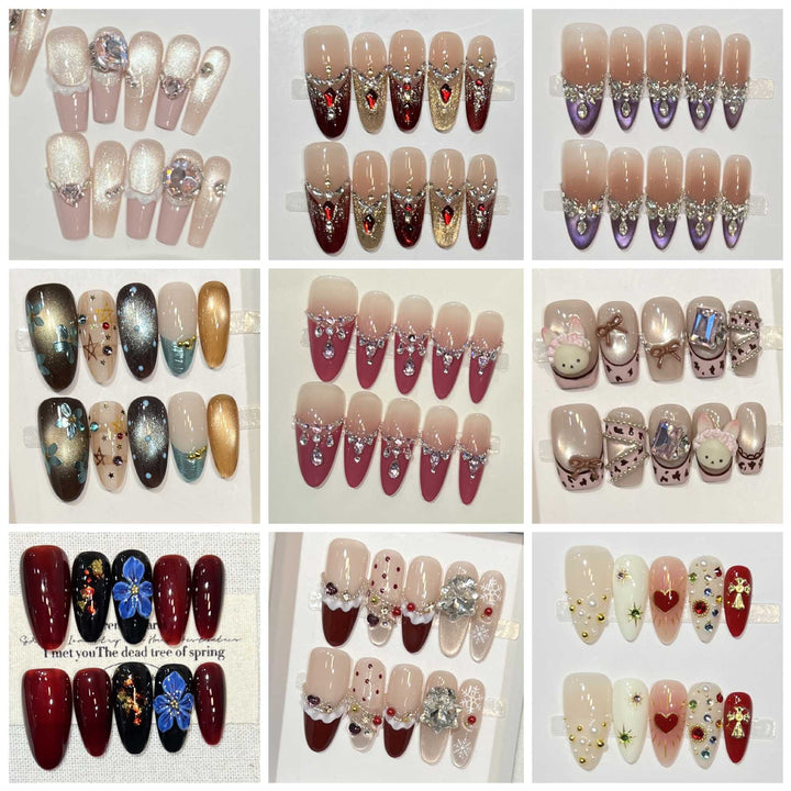 Glamorous Starry Press-On Nail Art
