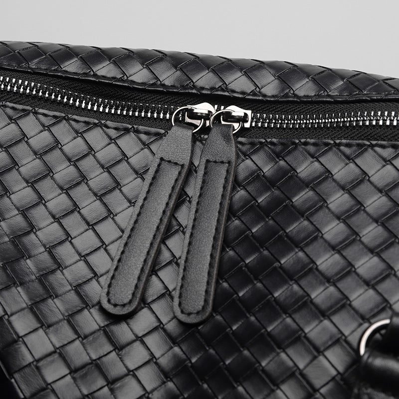 Luxury Woven Leather Weekend Duffle Bag Stornfield