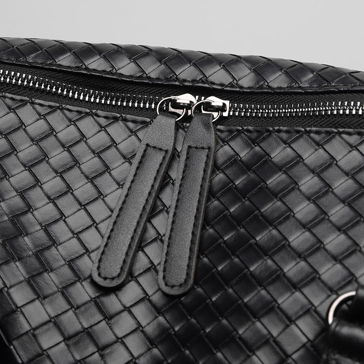 Luxury Woven Leather Weekend Duffle Bag Stornfield