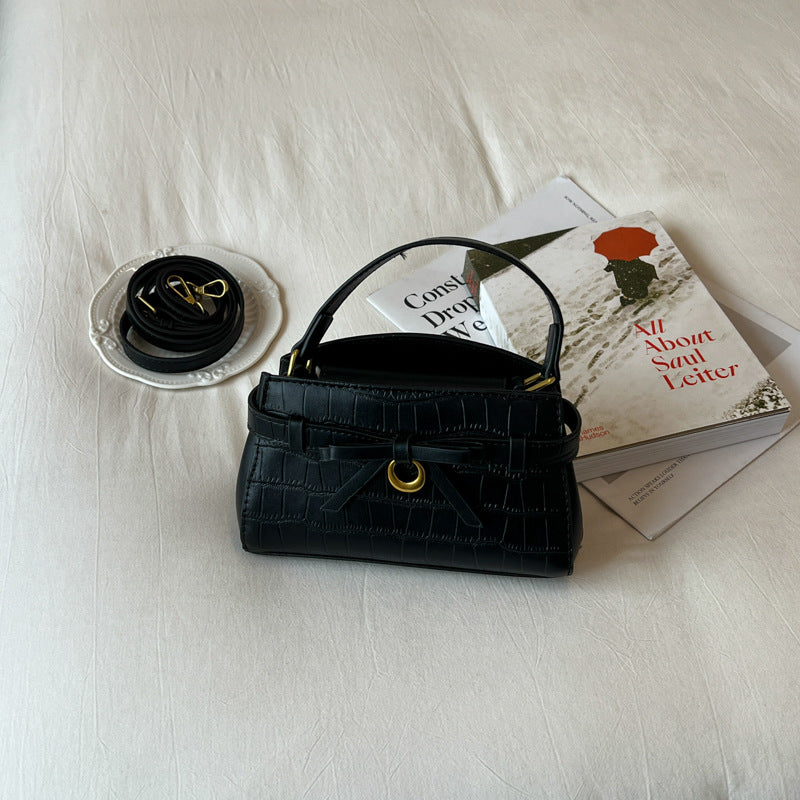 Crocodile-Textured Mini Handbag