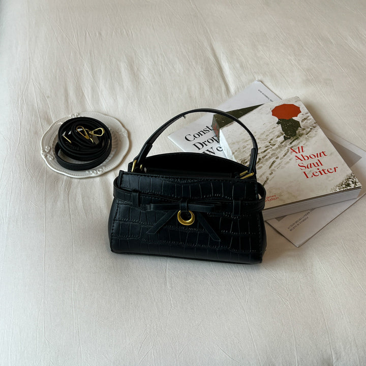 Crocodile-Textured Mini Handbag