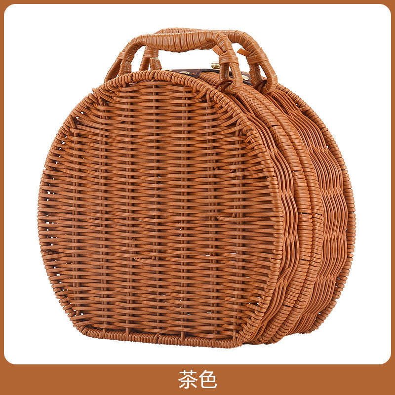 Women Round Wicker Handbag Stornfield
