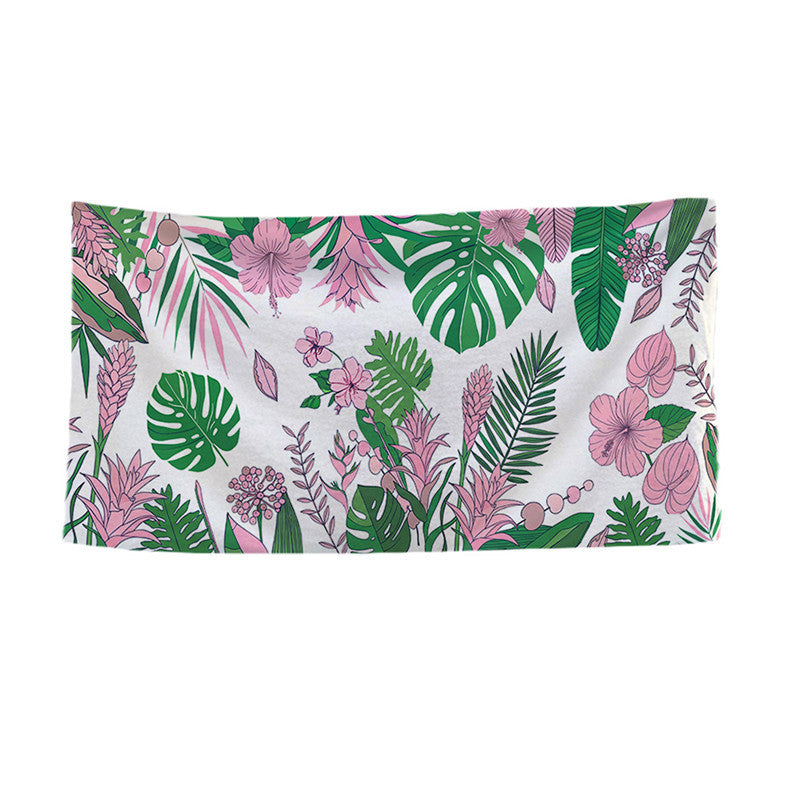Large Microfiber Quick-Dry Tropical Print Beach Towel